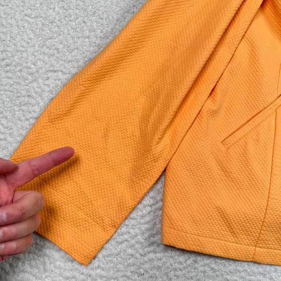 Eileen Fisher Funnel Neck Jacket Womens 1X Pique‎ Diamond Full Zip Orange - Picture 4 of 13